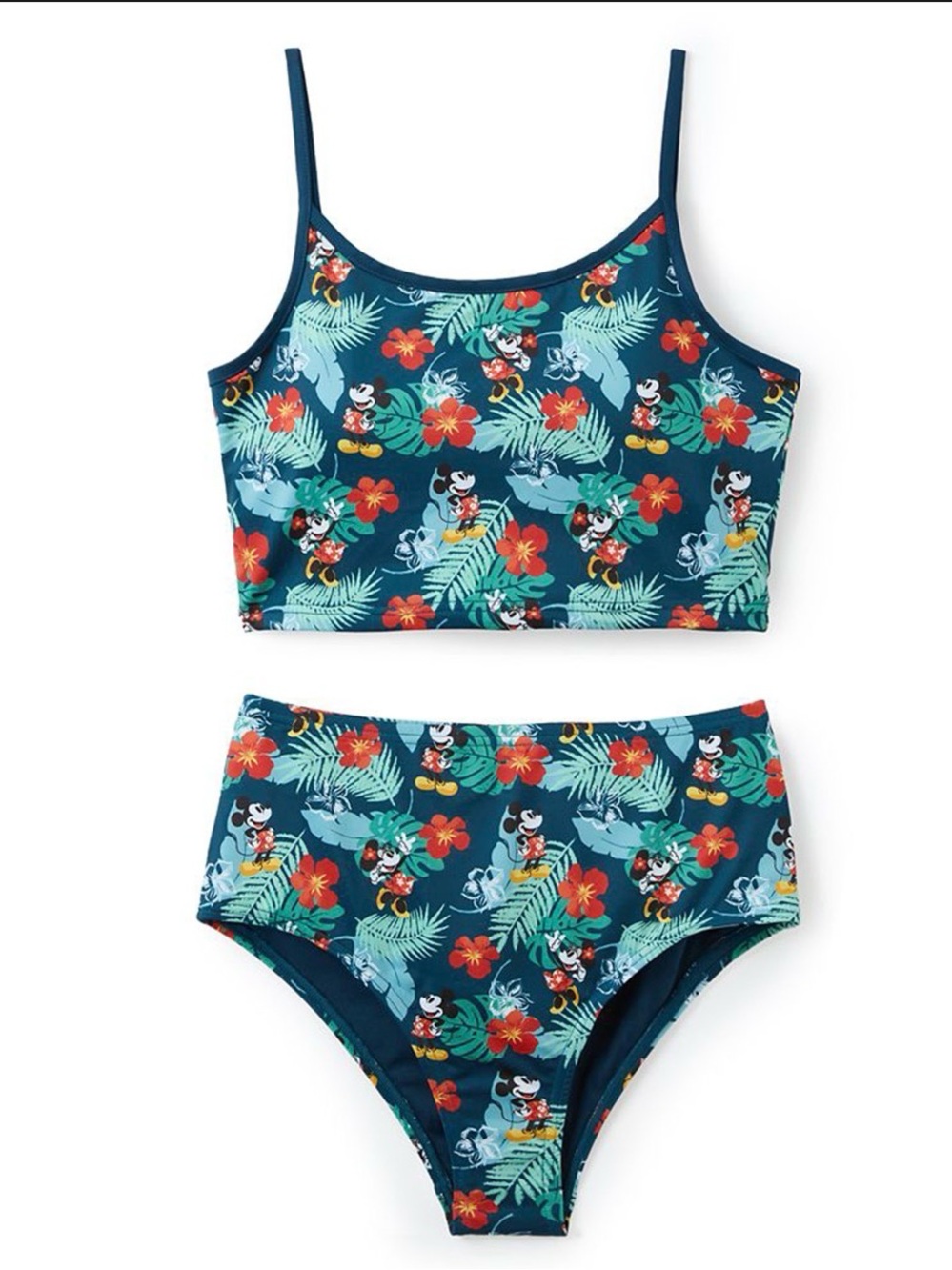 Disney Women’s Swim Suit 2piece , tropical Mickey and Minnie